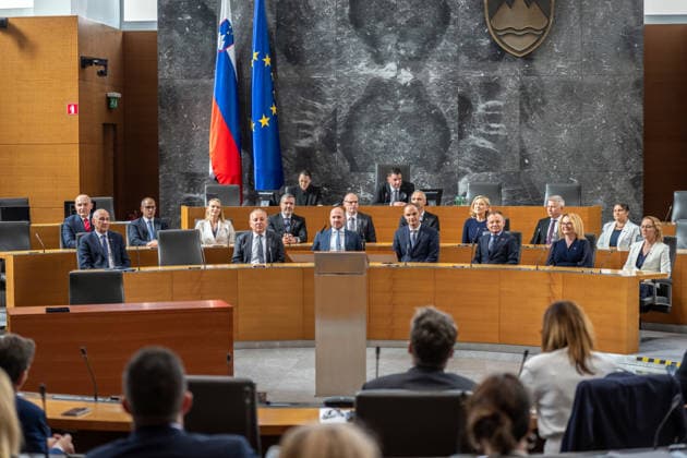 National Assembly of Slovenia in Ljubljana - 04 Jun 2026 Prime minister Janez Janöa with all the ministers are seen during the First meeting of 16th Government of Slovenia. Ljubljana Slovenia Copyright: xAndrejxTarfilax xSOPAxImagesx DSC_0007