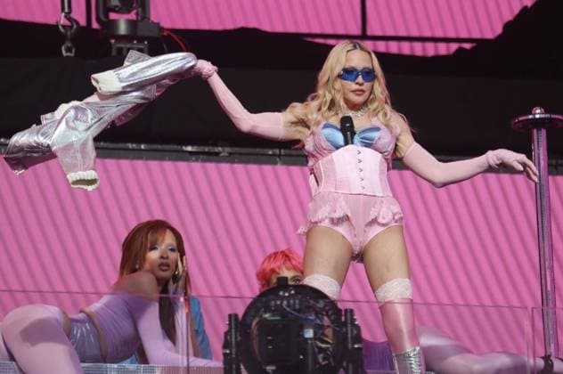 June 4, 2026, New York, New York, USA: Singer icon MADONNA performs a surprise pop up concert partnered with the app Grindr in Time Square to promote her new album Confessions ll also called Confessions on the Dance Floor - Part ll. New York USA - ZUMAk03_ 20260604_zaf_k03_136 Copyright: xNancyxKaszermanx