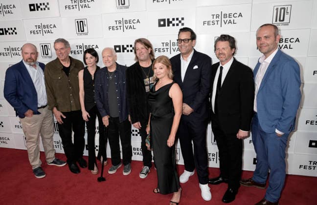 FRAMPTON World Premiere (Center) Peter Frampton, Rob Arthur and producers attends the World Premiere of FRAMPTON held during the Tribeca Film Festival at OKX Theater BMCC TPAC in New York on Thursday, June 5th, 2026., Credit:Jennifer Graylock Avalon United States, New York, New York City, OKX Theater BMCC TPAC  Copyright: xJenniferxGraylockx xAvalonx 1107825293