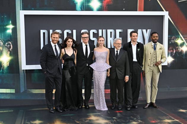 Disclosure Day UK Premiere LONDON, ENGLAND - JUNE 04: Wyatt Russell, Eve Hewson, Colin Firth, Emily Blunt, Steven Spielberg, Josh O™Connor and Colman Domingo attending Disclosure Day UK Premiere, Cineworld, Leicester Square on June 04, 2026 in London, England. CAP MAR MAR Great Britain Copyright: xMartinxHarris CapitalxPicturesx