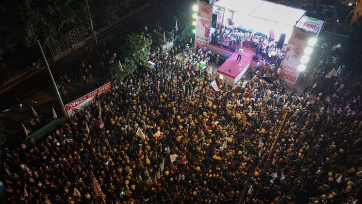 Peru Presidential Elections 2026 LIMA, PERU - JUNE 04: Roberto Sanchez, presidential candidate for Peru from the political party Together for Peru, holds his final campaign closing rally with his supporters at Campo de Marte in Lima, Peru on June 04, 2026. Jorge Cerdan Anadolu Lima Peru. Editorial use only. Please get in touch for any other usage.  Copyright: x2026xAnadoluxJorgexCerdanx