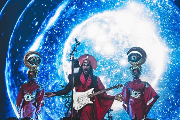 Empire of the live at Northside 2026 Aarhus, Denmark. 04th, June 2026. The Australian electronic music duo Empire of the Sun performs a live concert during the Danish music festival Northside 2026 in Aarhus. Here singer and musician Luke Steele is seen live on stage. Denmark, Aarhus  Copyright: xGonzalesxPhoto RolfxMeldgaardx