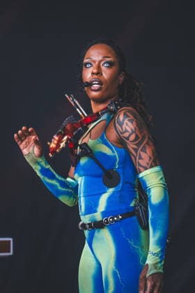 Sudan Archives live at Northside 2026 Aarhus, Denmark. 04th, June 2026. The American singer and violinist Sudan Archives performs a live concert during the Danish music festival Northside 2026 in Aarhus. Denmark, Aarhus  Copyright: xGonzalesxPhoto RolfxMeldgaardx
