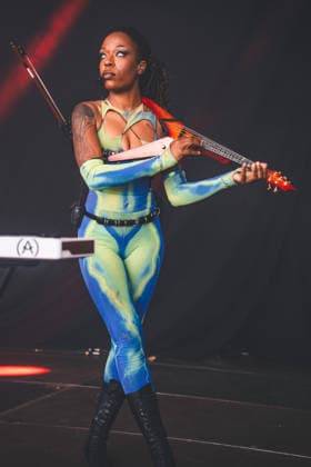 Sudan Archives live at Northside 2026 Aarhus, Denmark. 04th, June 2026. The American singer and violinist Sudan Archives performs a live concert during the Danish music festival Northside 2026 in Aarhus. Denmark, Aarhus  Copyright: xGonzalesxPhoto RolfxMeldgaardx