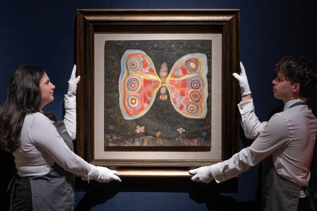 June 5, 2026, London, England, United Kingdom: Jogen Chowdhury Ã¢â‚¬oeButterflyÃ¢â‚¬Â (estimate GBP 25,000-35,000) is shown during a preview for Ã¢â‚¬oeSublime Shadows: South Asian Art from a Distinguished CollectionÃ¢â‚¬Â at ChristieÃ¢â‚¬â ¢s in London, UK. The sale is the first dedicated South Asian Modern and Contemporary auction at ChristieÃ¢â‚¬â ¢s London since 2019. London United Kingdom - ZUMAk172 20260605_zip_k172_002 Copyright: xThomasxKrychx