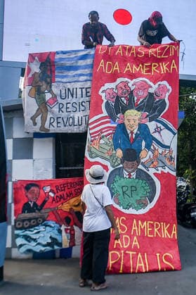 June 5, 2026, Bandung, West Java, Indonesia: Papuan student activists protested during World Environment Day celebrations in Bandung, Indonesia. They opposed the National Strategic Project (PSN) and geothermal project in the Gede Pangrango area of Ã¢â‚¬¹Ã¢â‚¬¹West Java, as well as the seizure of indigenous land, criminalization, and militarism in Papua. They also called for a free Palestine and an end to Israeli oppression. Bandung Indonesia  - ZUMAr272 20260605_zip_r272_010 Copyright: xDimasxRachmatsyahx