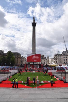 June 5, 2026, London, England, United Kingdom: An HSBC Championship tennis court has been unveiled in Trafalgar Square ahead of the tournament at The QueenÃ¢â‚¬â ¢s Club. London United Kingdom - ZUMAv130 20260605_zip_v130_032 Copyright: xVukxValcicx