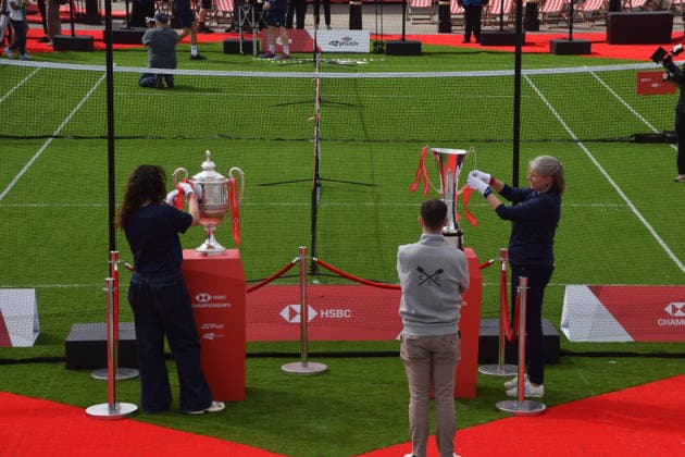 June 5, 2026, London, England, United Kingdom: An HSBC Championship tennis court has been unveiled in Trafalgar Square ahead of the tournament at The QueenÃ¢â‚¬â ¢s Club. London United Kingdom - ZUMAv130 20260605_zip_v130_035 Copyright: xVukxValcicx