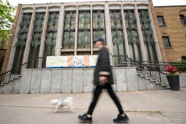 June 5, 2026, Montreal, Pq, CANADA: A person walks past Temple Emanu-El-Beth-Shalom, in Westmount, Que., on the island of Montreal on Friday, June 5, 2026. The temple was targeted overnight in an arson attempt. Montreal CANADA  - ZUMAc35_ 20260605_zaf_c35_006 Copyright: xChristinnexMuschix