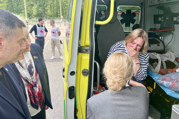 BELARUS - JUNE 5, 2026: Three families returning from Ukraine to Russia are seen at the Novaya Guta crossing point on the Belarusian-Ukrainian border. TASS  93399917