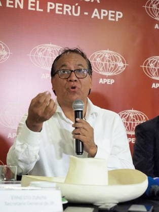 June 5, 2026, Lima, Lima, Peru: Roberto SoÂ¡nchez, the left-wing presidential candidate for the Ã¢â‚¬oeJuntos por el PeruÃ¢â‚¬Â (Together for Peru) party, held a press conference to outline his government plans and campaign strategies 48 hours before the second round of elections. SoÂ¡nchez is running against Keiko Fujimori for the presidency of Peru. Lima Peru - ZUMAg240 20260605_zip_g240_003 Copyright: xCarlosxGarciaxGranthonx