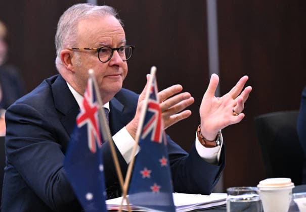 ANTHONY ALBANESE CHRISTOPHER LUXON LEADERSHIP FORUM, Australian Prime Minister Anthony Albanese is seen during a roundtable with New Zealand Prime Minister Christopher Luxon and Australian and New Zealand business leaders convened by the Australia New Zealand Leadership Forum in Noosa, Saturday, June 6, 2026. ( NO ARCHIVING NOOSA QUEENSLAND AUSTRALIA  Copyright: xDARRENxENGLANDx 20260606122048513110