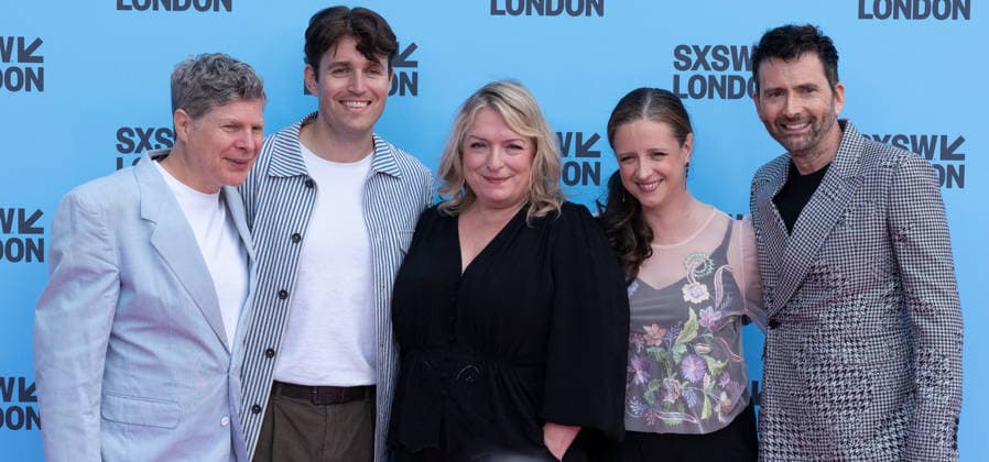 Rivals mid season finale screening with cast & crew in London, UK - 5 Jun 2026 L-R Jamie Jay Johnson, Jack Halama Claire Rushbrook, Laura Wade and David Tennant arrive on the red carpet for the Rivals series 2 mid season finale screening at the Barbican London as part of the SXSW festival. Actors and creatives arrived on red carpet and joined the SXSW audience to watch the mid season finale before taking to the stage for a special cast & crew panel. London United Kingdom Copyright: xBonniexBritainx xSOPAxImagesx YXJ04781