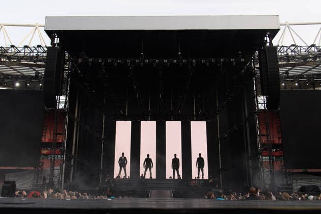 Boyzone Perform at Emirates Stadium, London UK - 5 June 2026 (L-R) - Keith Duffy, Ronan Keating and Shane Lynch of Irish pop band Boyzone performs the first of two final concerts at Emirates Stadium, London, England, UK on Friday 5 June, 2026., Credit:Justin Ng Avalon UK, England, London, Emirates Stadium  Copyright: xJustinxNgx xAvalonx 1108094189