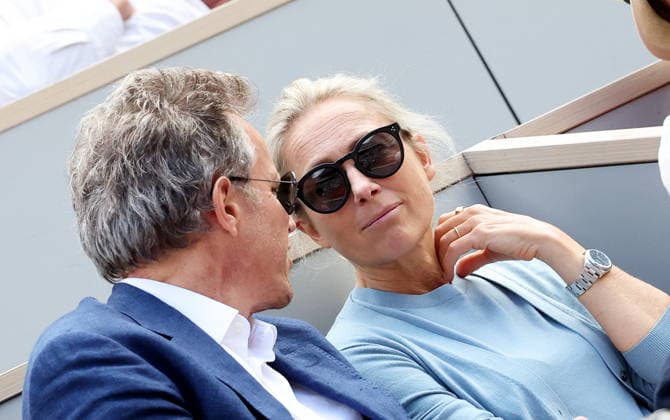 Anne Sophie Lapix and her husband Arthur Sadoun in the stands during the Day thirteen of the 2026 Roland Garros French Open on June 05, 2026 in Paris, France Jacovides Moreau Bestimage Celebs in the stands during the Day thirteen of the 2026 French Open on June 05, 2026 in Paris, France Paris France  Copyright: xJACOVIDES-MOREAUx xBESTIMAGExJACOVIDES-MOREAUx xBESTIMAGEx