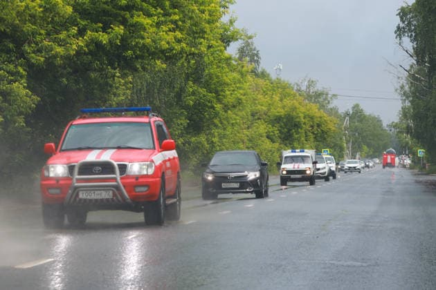 RUSSIA, TYUMEN - JUNE 6, 2026: Emergency units respond to a fire at the Tyumen Oil Refinery. Maxim Slutsky TASS  93445601