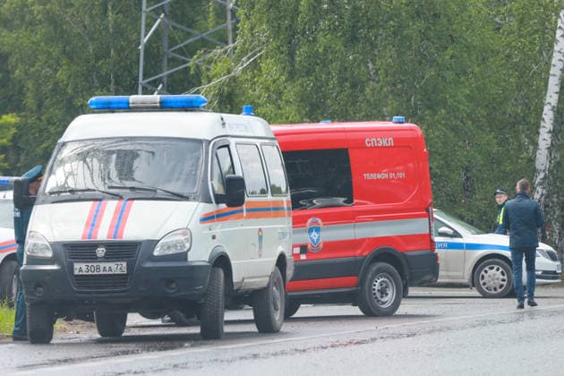 RUSSIA, TYUMEN - JUNE 6, 2026: Emergency units respond to a fire at the Tyumen Oil Refinery. Maxim Slutsky TASS  93445841
