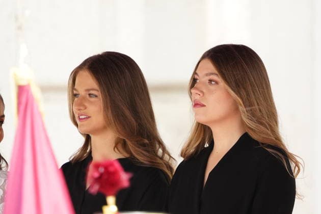 06-06-2026 Madrid Princess Leonor and Princess Sofia welcome Pope Leo XIV at the Royal palace in Madrid. No Spain Â  Copyright: xPPEx