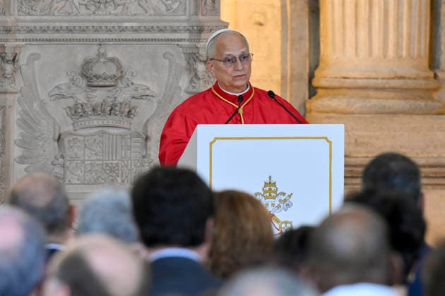 SPAIN - POPE LEO XIV DURING A WELCOME CEREMONY AT THE ROYAL PALACE IN MADRID - 2026 6 6 Spain, Vatican, 2026 6 6 Pope Leo XIV speaks to the diplomatic community during a welcome ceremony at the Royal Palace in Madrid EDITORIAL USE ONLY - NO BOOKS Copyright: xVATICANxMEDIA CPPx