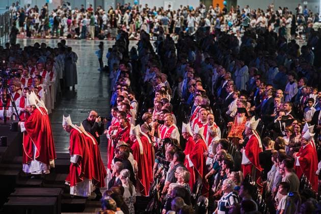 The solemn Mass with the papal legate, Cardinal Michael Czerny, completed the beatification of priests Jan Bula and Vaclav Drbola, at Exhibition Centre in Brno, Czech Republic, on June 6, 2026. (CTKxPhoto PatrikxUhlir) CTKPhotoP2026060603575  CTKPhotoP2026060603575
