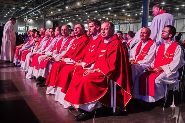 A solemn Mass with the papal legate, Cardinal Michael Czerny, completed the beatification of priests Jan Bula and Vaclav Drbola, at Exhibition Centre in Brno, Czech Republic, on June 6, 2026. (CTKxPhoto PatrikxUhlir) CTKPhotoP2026060603650  CTKPhotoP2026060603650