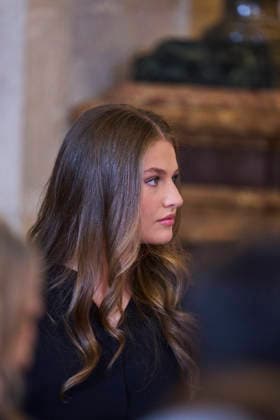 Pope Leo XIV Visits Spain - Day 1 Crown Princess Leonor attends a welcome ceremony with His Holiness the Pope Leo XIV at Royal Palace on June 6, 2026 in Madrid, Spain Madrid Royal Palace Madrid Spain  Copyright: x JACKxGx