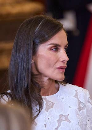 Pope Leo XIV Visits Spain - Day 1 Queen Letizia of Spain attends a welcome ceremony with His Holiness the Pope Leo XIV at Royal Palace on June 6, 2026 in Madrid, Spain Madrid Royal Palace Madrid Spain  Copyright: x JACKxGx