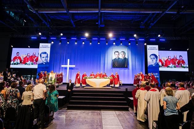 The solemn Mass with the papal legate, Cardinal Michael Czerny, completed the beatification of priests Jan Bula and Vaclav Drbola, at Exhibition Centre in Brno, Czech Republic, on June 6, 2026. (CTKxPhoto PatrikxUhlir) CTKPhotoP2026060603906  CTKPhotoP2026060603906