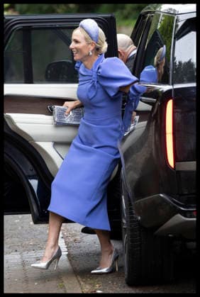 . 06 06 2026. Kemble , United Kingdom. Zara Tindall arriving at the wedding of Peter Phillips and Harriet Sperling at All Saints Church in the village of Kemble, near Cirencester, United Kingdom.  xStephenxLockx xi-Imagesx IIM-26812-0050