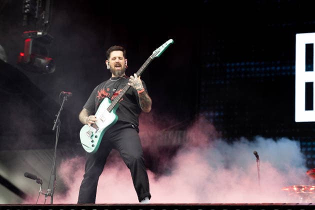 Davyd Winter-Bates (Bass) während des Auftritts der britischen Metalcore-Band Bury Tomorrow im Rahmen des Festivals Rock am Ring 2026 am Nürburgring. Nürburg Rock am Ring Rheinland-Pfalz Germany *** Davyd Winter Bates bass during the performance of the British metalcore band Bury Tomorrow as part of the Rock am Ring 2026 festival at the Nürburgring Nürburg Rock am Ring Rheinland Pfalz Germany