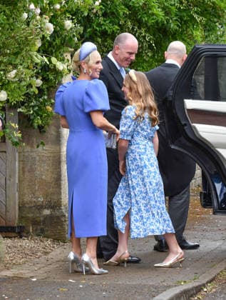 Peter Phillips Marries Harriet Sperling In Gloucestershire Zara Tindalll and daughter Mia Tindall departs from the Royal wedding of Peter Phillips and Harriet Sperling at All Saints Church on June 06, 2026 in Kemble, England. Peter Phillips, the son of Princess Anne, Princess Royal and eldest grandchild of Queen Elizabeth II, married NHS Nurse and writer Harriet Sperling during a ceremony at All Saints Church in Kemble today., Credit:Jules Annan Avalon England  Copyright: xJulesxAnnanx xAvalonx 1108326368