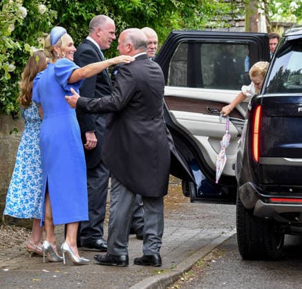 Peter Phillips Marries Harriet Sperling In Gloucestershire Zara Tindalll and daughter Mia Tindall departs from the Royal wedding of Peter Phillips and Harriet Sperling at All Saints Church on June 06, 2026 in Kemble, England. Peter Phillips, the son of Princess Anne, Princess Royal and eldest grandchild of Queen Elizabeth II, married NHS Nurse and writer Harriet Sperling during a ceremony at All Saints Church in Kemble today., Credit:Jules Annan Avalon  Copyright: xJulesxAnnanx xAvalonx 1108326633