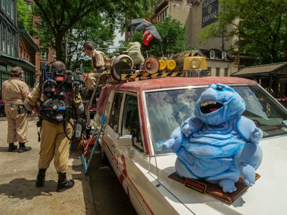 June 6, 2026, New York, New York, USA: Muncher character on ECTO-1 ambulance at Ghostbusters Day 2006 at Hook & Ladder 8 Tribeca NYC..A street celebration fundraiser benefiting the FDNY Foundation at the beloved firehouse .famous in the Ghostbuster movie franchise with Ecto-1 vehicle displays, music,. fan merchandise and special guests. New York USA  - ZUMAh156 20260606_znp_h156_010 Copyright: xMiloxHessx