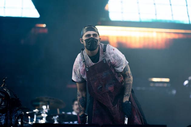 Darsteller während des Auftritts der US-amerikanischen Metalcore-Band Ice Nine Kills im Rahmen des Festivals Rock am Ring 2026 am Nürburgring. Nürburg Rock am Ring Rheinland-Pfalz Germany *** Performers during the performance of the US metalcore band Ice Nine Kills as part of the Rock am Ring 2026 festival at the Nürburgring Nürburg Rock am Ring Rheinland Pfalz Germany