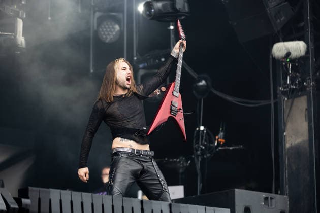 Yannick Lehmann (Gitarre) während des Auftritts der Schweizer Metalband Paleface Swiss im Rahmen des Festivals Rock am Ring 2026 am Nürburgring. Nürburg Rock am Ring Rheinland-Pfalz Germany *** Yannick Lehmann guitar during the performance of the Swiss metal band Paleface Swiss as part of the Rock am Ring 2026 festival at the Nürburgring Nürburg Rock am Ring Rheinland Pfalz Germany