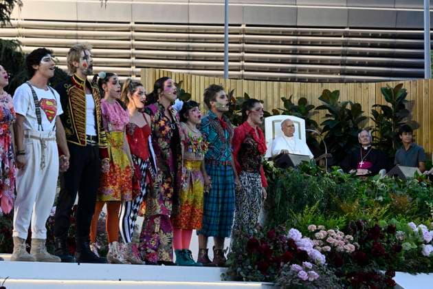 SPAIN - POPE LEO XIV ATTENDS A PRAYER VIGIL WITH YOUNG PEOPLE AT PLAZA DE LIMA IN MADRID - 2026 6 6 Spain, Vatican, 2026 6 6 Pope Leo XIV attends a prayer vigil with young people at Plaza de Lima in Madrid, EDITORIAL USE ONLY - NO BOOKS Copyright: xVATICANxMEDIA CPPx
