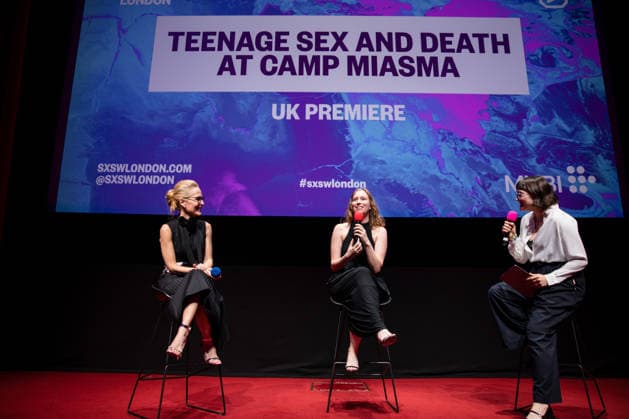 Teenage Sex and Death at Camp Miasma, UK Premiere in London on 6 June 2026 Q&A with Gillian Anderson and Hannah Einbinder after screening of Teenage Sex and Death at Camp Miasma at SXSW London, The Barbican Centre, London, UK, 06 June 2026., Credit:Ewelina Stachurska Show Me You Ewelina Stachurska Avalon UK, London, Barbican Centre  Copyright: xEwelinaxStachurskaxShowxMexYoux xEwelinaxStachurskax xAvalonx 1108417023