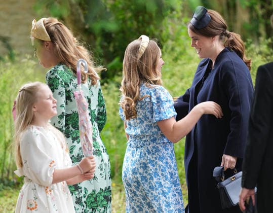 The Wedding of Harriet Sperling to Peter Phillips Lena Tindall, Princess Beatrice, Mia Tindall and Princess Eugenie attend the Wedding of Harriet Sperling to Peter Phillips at All Saints Church, Kemble, Gloucestershire, UK, on the 6th June 2026. Picture by James Whatling Kemble All Saints Church Gloucestershire United Kingdom  WHA-0825
