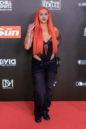 06.06.2026. Leverkusen. Franziska Apollonia am Rande des Fame Fighting, das große Promibox-Event von BILD und Eugen Lopez in der Leverkusener Ostermann Arena. Zum ersten Mal in Kooperation mit dem britischen Pendant Misfits Boxing und dem internationalen Medienpartner The Sun. Leverkusen Ostermann Arena Nordrhein-Westfalen Deutschland *** 06 06 2026 Leverkusen Franziska Apollonia on the verge of Fame Fighting, the big celebrity boxing event by BILD and Eugen Lopez in the Ostermann Arena in Leverkusen For the first time in cooperation with the British counterpart Misfits Boxing and the international media partner The Sun Leverkusen Ostermann Arena North Rhine-Westphalia Germany