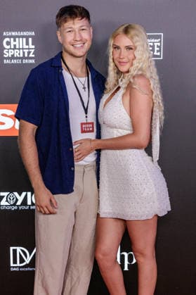 06.06.2026. Leverkusen. (l-r) Oliver Ginkel mit Freundin Antonia am Rande des Fame Fighting, das große Promibox-Event von BILD und Eugen Lopez in der Leverkusener Ostermann Arena. Zum ersten Mal in Kooperation mit dem britischen Pendant Misfits Boxing und dem internationalen Medienpartner The Sun. Leverkusen Ostermann Arena Nordrhein-Westfalen Deutschland *** 06 06 2026 Leverkusen l r Oliver Ginkel with girlfriend Antonia on the sidelines of Fame Fighting, the big celebrity boxing event organized by BILD and Eugen Lopez at the Ostermann Arena in Leverkusen For the first time in cooperation with British counterpart Misfits Boxing and international media partner The Sun Leverkusen Ostermann Arena North Rhine-Westphalia Germany