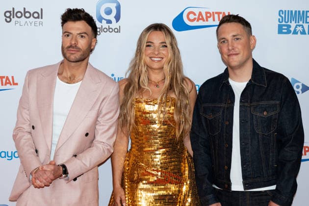 Capital s Summertime Ball 2026 - Arrivals in London, UK - 06 Jun 2026 (L-R) Jordan North, Sian Welby and Chris Stark attend Capital s Summertime Ball 2026 at Wembley Stadium. London United Kingdom Copyright: xLounisxTiarx xSOPAxImagesx _DSC8834