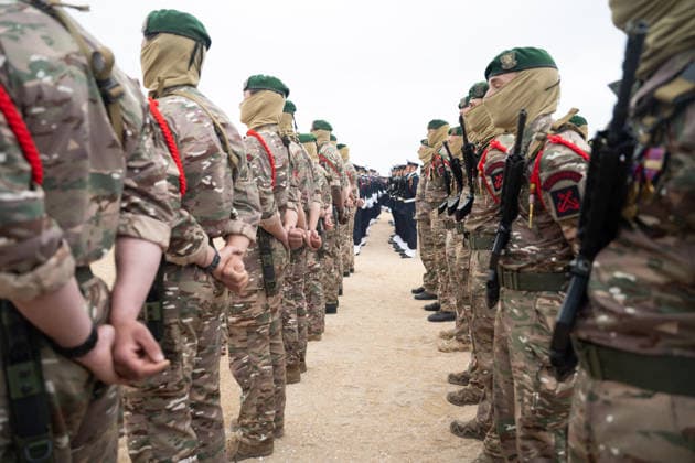 Sebastien Lecornu At D-Day Commemoration - Normandy French naval commandos participate in the ceremony of the naval fusiliers and marine commandos school during the commemorations of the June 6, 1944 Normandy Landings in Ouistreham, France on June 6, 2026. Photo by Gregoire Campione Pool ABACAPRESS.COM France  Copyright: xCampionexGregoire ABACAx