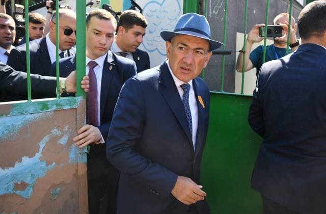 Armenia Parliamentary Election 9184666 07.06.2026 Civil Contract party leader and Armenian Prime Minister Nikol Pashinyan leaves a polling station after casting his ballot during the Armenian parliamentary election in Yerevan, Armenia. Yuri Kochetkov Sputnik Yerevan Armenia  Copyright: xYurixKochetkovx
