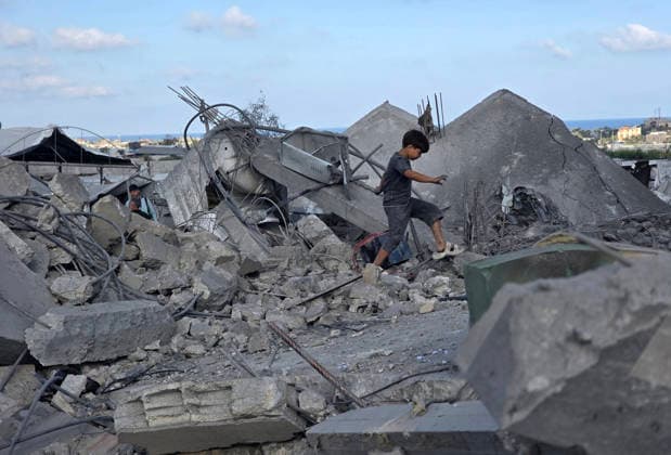 Palestinians Inspect Destruction After Strike on Displacement Area Palestinians inspect the destruction caused by an Israeli airstrike that targeted tents and shelters for displaced people in the Mawasi area of Khan Younis, southern Gaza Strip, on June 7, 2026. Debris and personal belongings were scattered across the sandy area as residents searched through the wreckage of their damaged shelters. Photo by Tariq Mohammad APA Images Khan Yunis Gaza Strip Palestinian Territory 070626_Khan_Yunis_TM_00(46) Copyright: xapaimagesxTariqxMohammad xapaimagesx