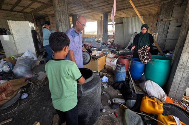 Palestinians Inspect Destruction After Strike on Displacement Area Palestinians inspect the destruction caused by an Israeli airstrike that targeted tents and shelters for displaced people in the Mawasi area of Khan Younis, southern Gaza Strip, on June 7, 2026. Debris and personal belongings were scattered across the sandy area as residents searched through the wreckage of their damaged shelters. Photo by Tariq Mohammad APA Images Khan Yunis Gaza Strip Palestinian Territory 070626_Khan_Yunis_TM_00(27) Copyright: xapaimagesxTariqxMohammad xapaimagesx