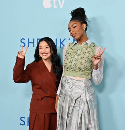Cast members Sherry Cola (L) and Jessica Williams attend Apple TV s dramatic comedy series Shrinking Emmy FYC Event screening at the DGA Theatre Complex on Saturday, June 6, 2026. Storyline: A grieving therapist starts to tell his clients exactly what he thinks. Ignoring his training and ethics, he finds himself making huge changes to people s lives - including his own.  LAP2026060658 JIMxRUYMEN