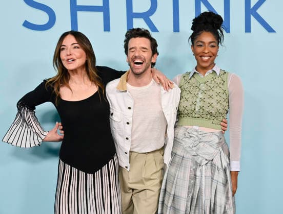 Cast members Christa Miller, Michael Urie and Jessica Williams (L-R) attend Apple TV s dramatic comedy series Shrinking Emmy FYC Event screening at the DGA Theatre Complex on Saturday, June 6, 2026. Storyline: A grieving therapist starts to tell his clients exactly what he thinks. Ignoring his training and ethics, he finds himself making huge changes to people s lives - including his own.  LAP2026060668 JIMxRUYMEN