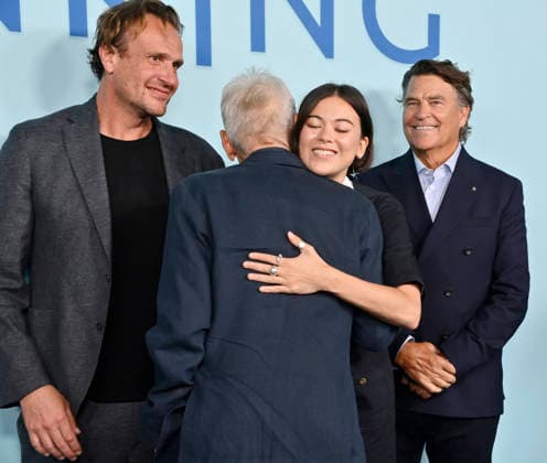 (L-R) Cast members Wendie Malick, Harrison Ford, Jason Segel and Lukita Maxwell and Ted McGinley attend Apple TV s dramatic comedy series Shrinking Emmy FYC Event screening at the DGA Theatre Complex on Saturday, June 6, 2026. Storyline: A grieving therapist starts to tell his clients exactly what he thinks. Ignoring his training and ethics, he finds himself making huge changes to people s lives - including his own.  LAP2026060676 JIMxRUYMEN