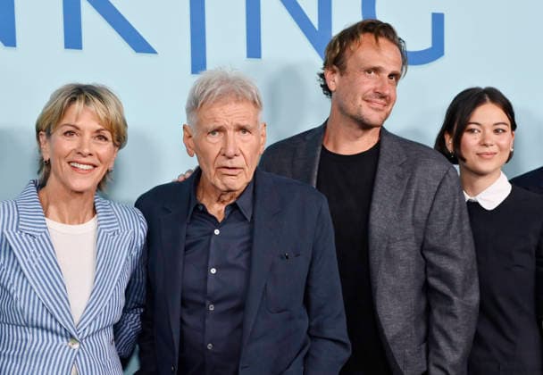 (L-R) Cast members Wendie Malick, Harrison Ford, Jason Segel and Lukita Maxwell attend Apple TV s dramatic comedy series Shrinking Emmy FYC Event screening at the DGA Theatre Complex on Saturday, June 6, 2026. Storyline: A grieving therapist starts to tell his clients exactly what he thinks. Ignoring his training and ethics, he finds himself making huge changes to people s lives - including his own.  LAP2026060678 JIMxRUYMEN