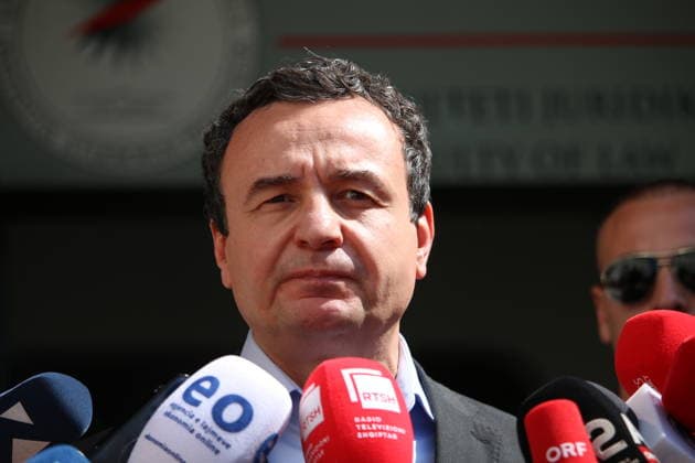 Early general election in Kosovo PRISTINA, KOSOVO - JUNE 7: Kosovo’s current Prime Minister Albin Kurti speaks to press after casting his vote during the snap general election in Pristina, Kosovo, on June 7, 2026. Erkin Keci Anadolu Pristina Kosovo. Editorial use only. Please get in touch for any other usage.  Copyright: x2026xAnadoluxErkinxKecix